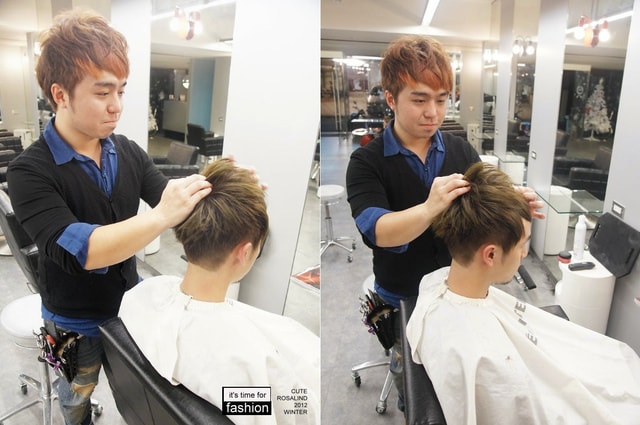 【髮型】情侶一起來變髮。老逼亞麻綠和我的藍紫挑染新髮型❤