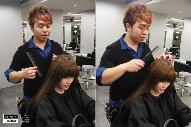 【髮型】情侶一起來變髮。老逼亞麻綠和我的藍紫挑染新髮型❤