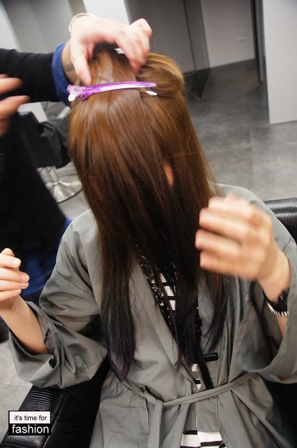 【髮型】情侶一起來變髮。老逼亞麻綠和我的藍紫挑染新髮型❤