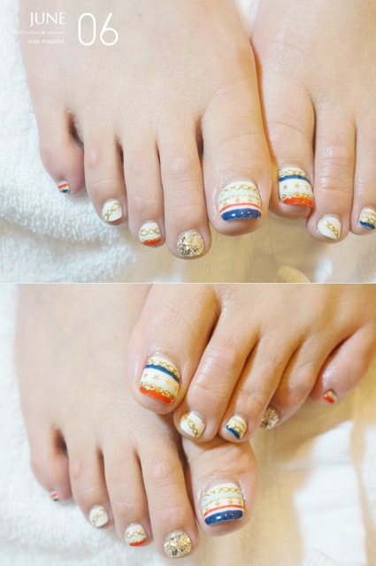 【指彩】華麗海洋風+極簡螢光風。一次兩款夏季主題光療分享❤