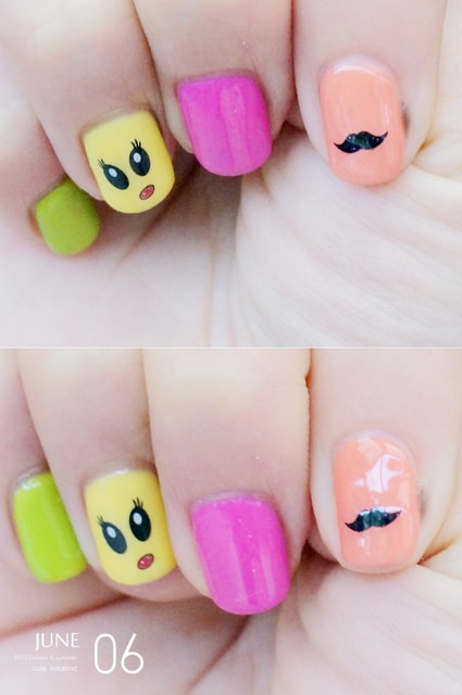 【指彩】華麗海洋風+極簡螢光風。一次兩款夏季主題光療分享❤