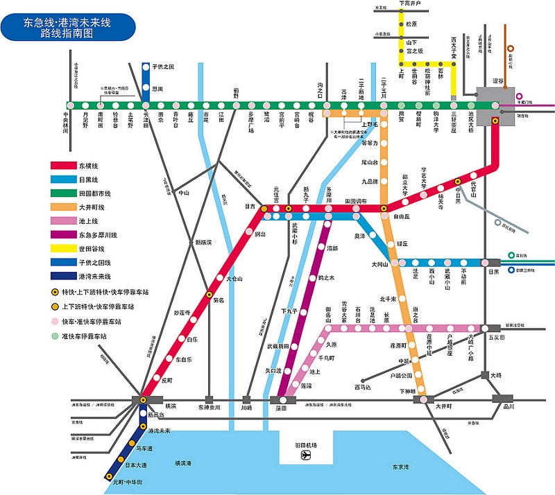 【東京行】DAY 4.皆中稻荷神社、自由之丘、六本木HILLS、森美術館 - 第27張圖 東急路線圖
