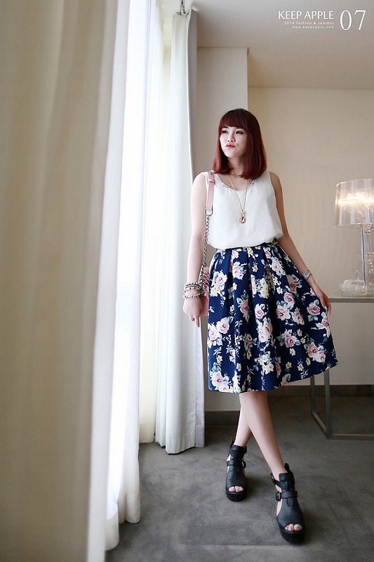 【穿搭】及膝長度傘擺裙大BOOM。我的12件圓裙蒐藏穿搭分享 - 第15張圖 IMG_3288