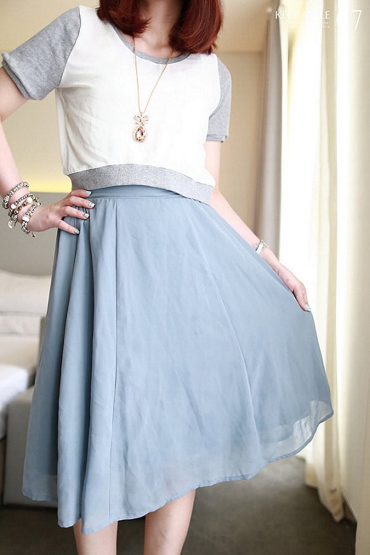 【穿搭】及膝長度傘擺裙大BOOM。我的12件圓裙蒐藏穿搭分享 - 第34張圖 IMG_3400