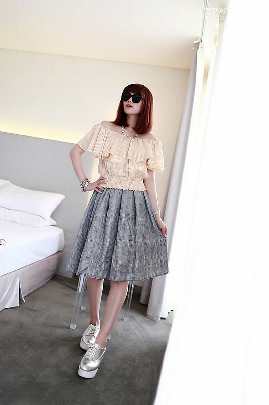 【穿搭】及膝長度傘擺裙大BOOM。我的12件圓裙蒐藏穿搭分享 - 第50張圖 IMG_3491