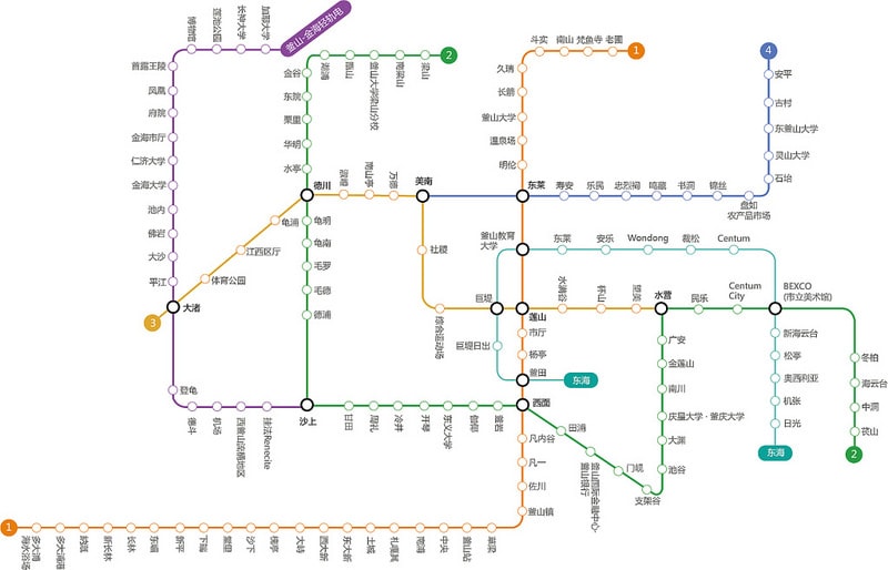 【逼先生專欄】《2018釜山自由行全攻略》搭地鐵玩遍釜山:行程建議、熱門景點、美食分享懶人包~ - 第9張圖 노선도_C