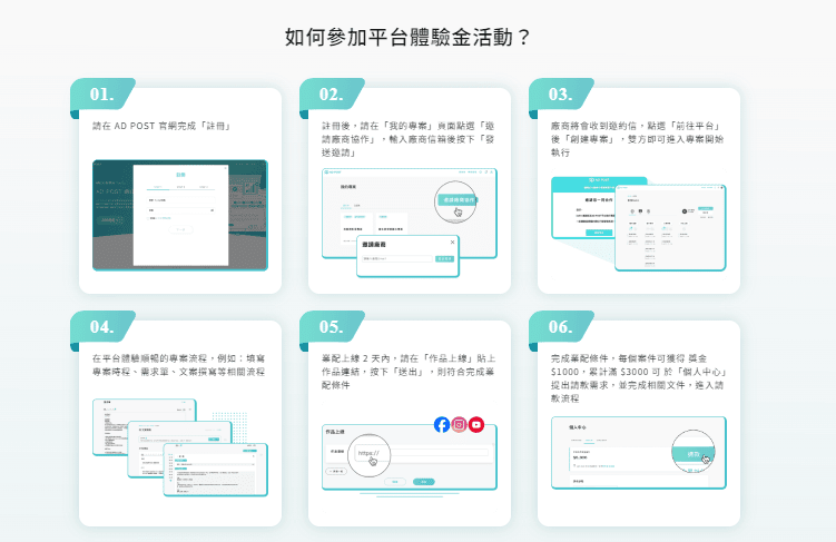 【3C】AD POST 讓業配更簡單、更方便了!網紅、品牌方廠商，自媒體一站式專案用平台，接案改稿更方便!